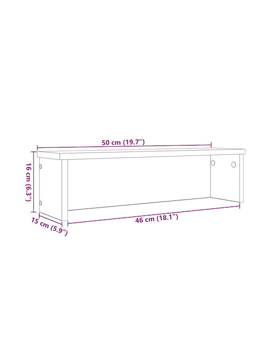 Vidaxl Raft de Bucătărie Suprapozabil Negru 50x15x16 cm Din Lemn Negru