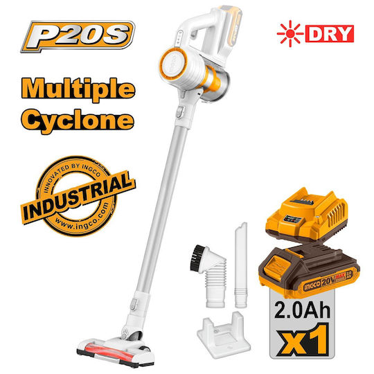 Ingco Cyclone Wiederaufladbar Stielstaubsauger 20V Weiß