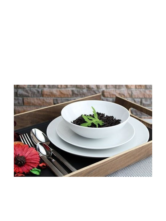 Emfasi Boss Coupe Platinum Silver Porcelain Dinnerware Set 40pcs
