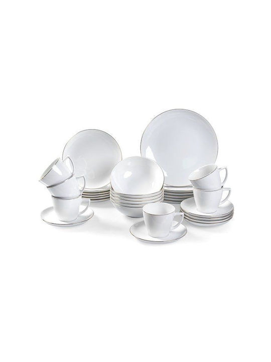 Emfasi Boss Bowl Gold Gold Porcelain Dinnerware Set 40pcs