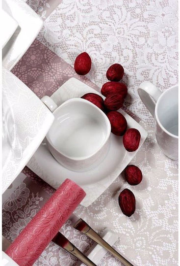 Cryspo Trio Marsala Geschirrset aus Porzellan with Grey Design 55.289.40 15Stück