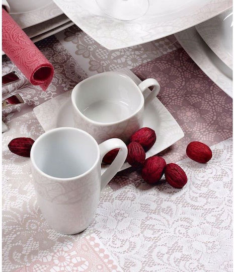 Cryspo Trio Marsala Geschirrset aus Porzellan with Grey Design 55.289.40 15Stück