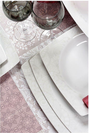 Cryspo Trio Marsala Geschirrset aus Porzellan with Grey Design 55.289.40 15Stück