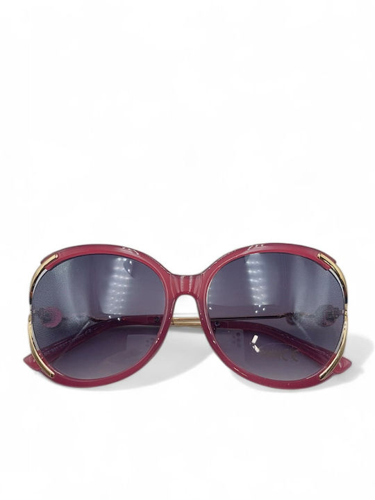 Dasoon Vision Women's Sunglasses with Purple Plastic Frame and Gray Lens 2478098