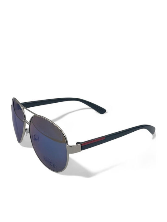 Dasoon Vision Unisex Γυαλιά Ηλίου με Ασημί Μεταλλικό Σκελετό και Ασημί Καθρέφτη Φακό 2478037