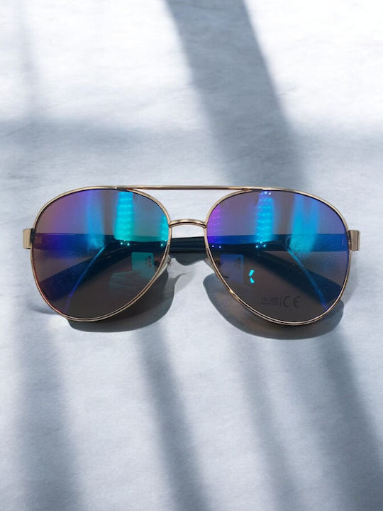 Dasoon Vision Unisex Γυαλιά Ηλίου με Χρυσό Σκελετό και Χρυσό Φακό 2478038