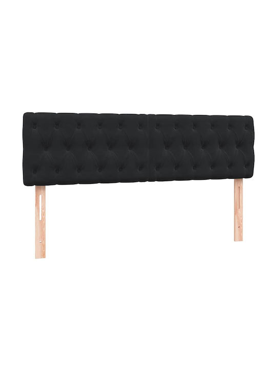 Vidaxl Κρεβάτι Boxspring Στρώμα Μαύρο 160x210cm Βελούδινο 1 Τεμ Διπλό Μαύρο