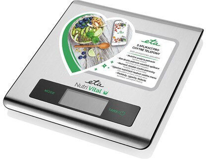 ETA Nutri Vital 079090000 Ψηφιακή Ζυγαριά Κουζίνας έως 5kg Ασημί