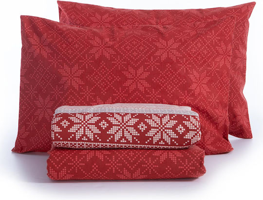 Nef-Nef Homeware Holly Jolly Σετ Μονό 3τμχ 160x260εκ. Red Nef-Nef Homeware Holly Jolly Σετ Μονό 3τμχ 160x260εκ. Red