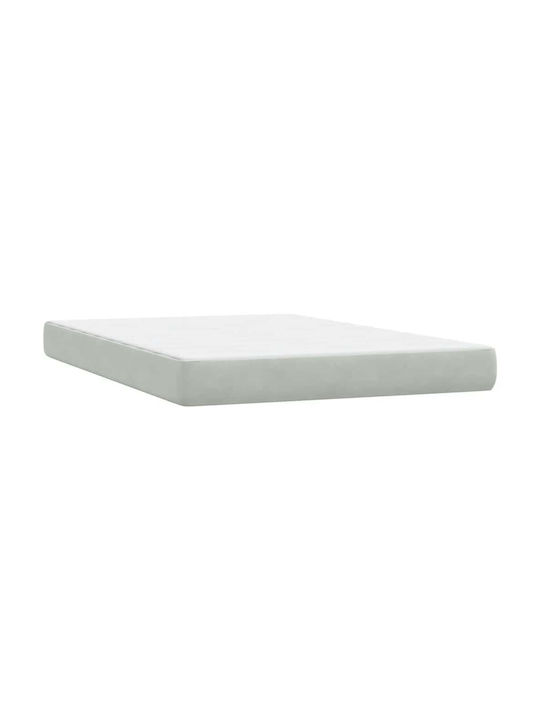 Doppelbett Mit Stoff Bezogen in Hellgrau Mit Lattenrost & Matratze 160x210cm