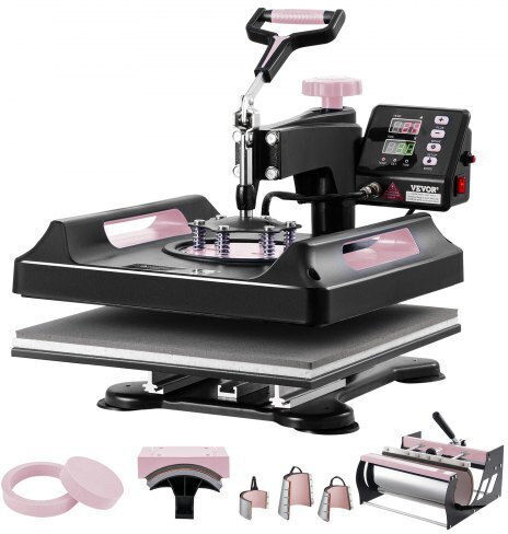 Vevor 8 in 1 Multifunctional Heat Press 15x15" T-Shirts Cups 30oz Black Yts30oz151581nggxv2