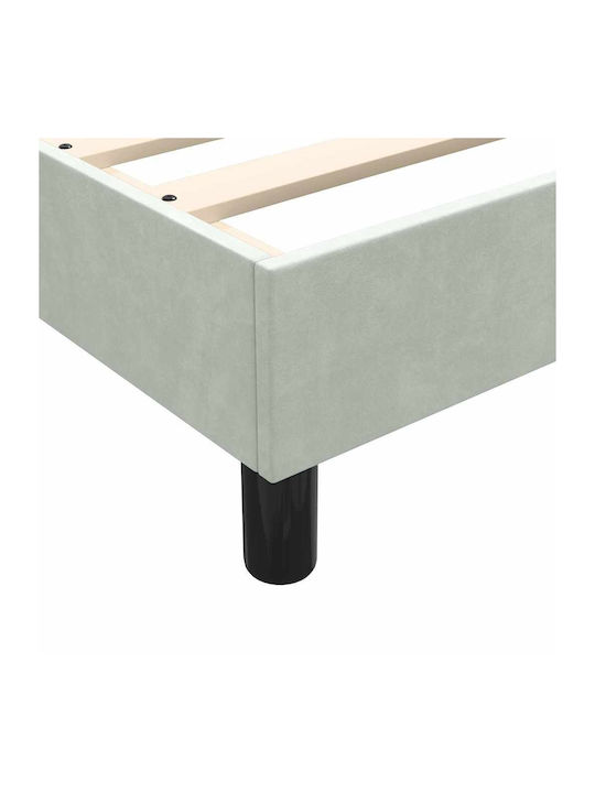 Vidaxl Boxspringbett Matratze Hellgrau 160x210cm Samt 1 Stk Doppelbett Grau