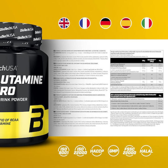 Biotech USA BCAA + Glutamine Zero 5000mg 480gr Ceai de gheață de piersici