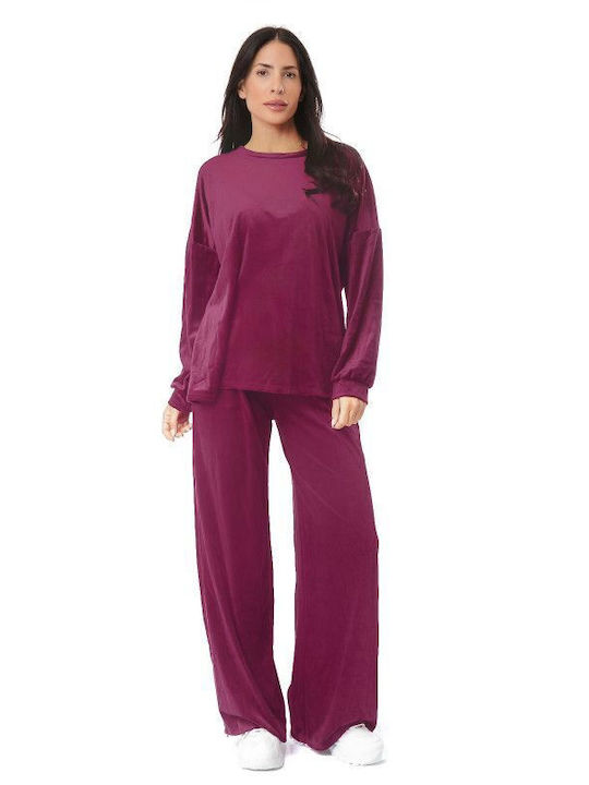 Silia D Sweatpants Set Velvet Magenta