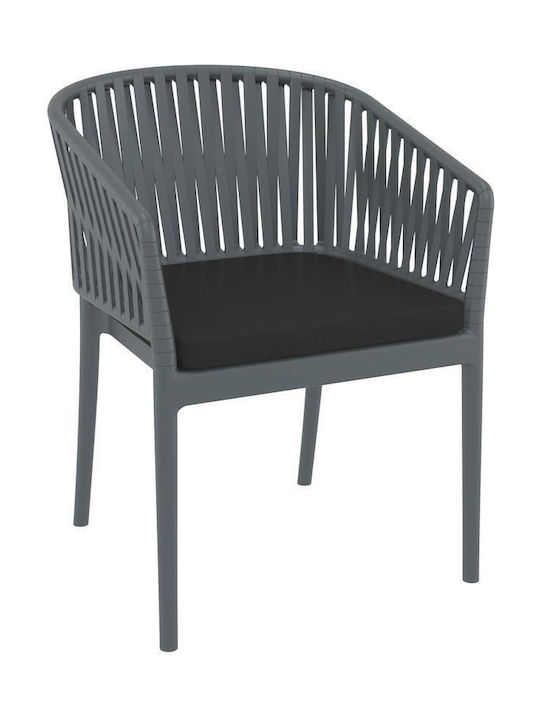 Zita Plus Waterproof Garden Chair Cushion Portofino Black 50x50 cm
