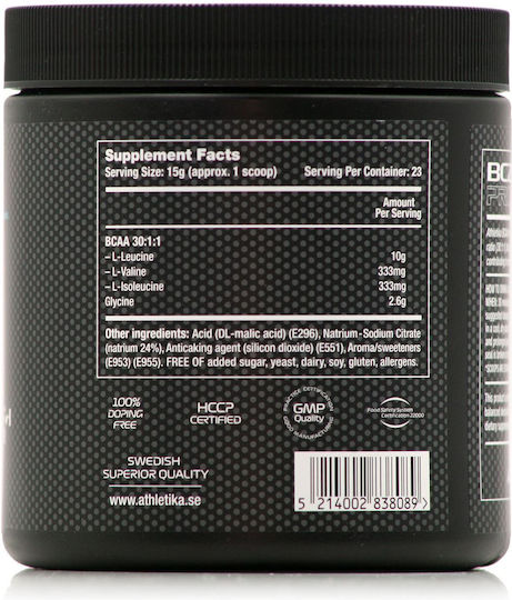 Athletika Sport Nutrition BCAAs 350gr 300ml Orange