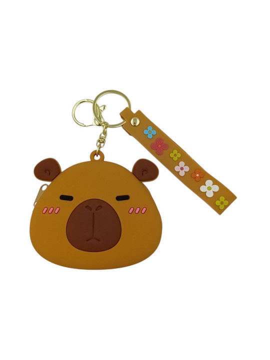 Capybara Silicone Keychain Wallet 10x8cm