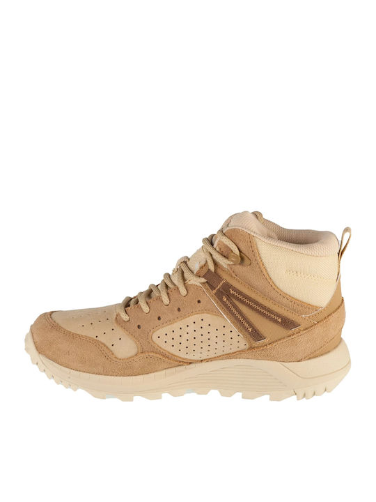 Merrell Wildwood Γυναικεία Ορειβατικά Μποτάκια Αδιάβροχα Μπεζ