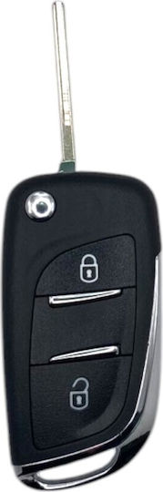 Car Key Shell with Blade with 2 Buttons for Peugeot