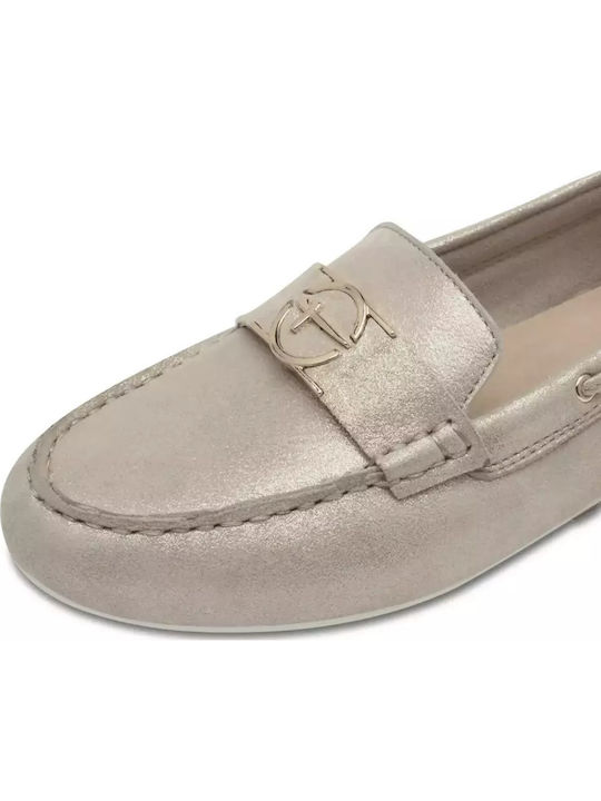 Leather Women's Moccasins Champagne