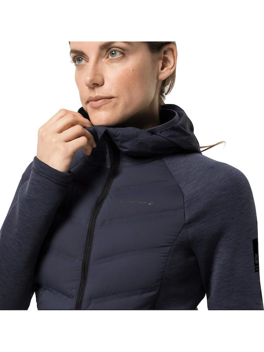Women's Short Lifestyle Jacket for Winter with Hood Black