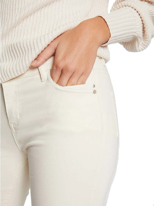 Women's Fabric Trousers Slim Fit Ecru