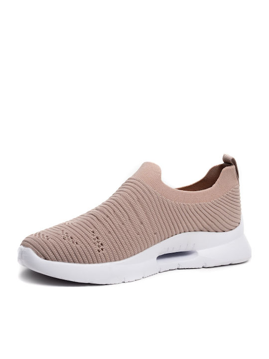 Ανατομικά Γυναικεία Slip-On από Συνθετικό Δέρμα Μπεζ