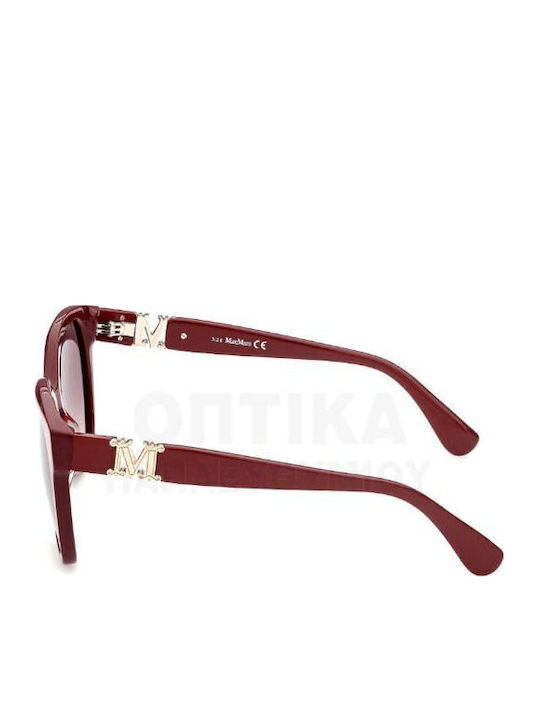 Max Mara Emme3 Women's Sunglasses with Burgundy Plastic Frame and Burgundy Gradient Lens MM 0014 66F