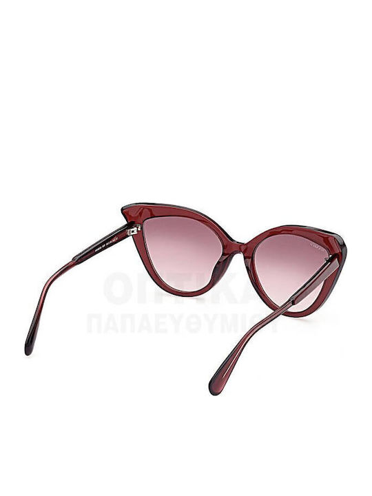 Max & Co Women's Sunglasses with Burgundy Plastic Frame and Burgundy Gradient Lens MO0038 69F
