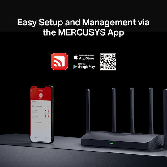 Mercusys MR47BE v2 Drahtloser Wi‑Fi 7 Router mit 4 2,5-Gigabit Ethernet LAN-Verbindungen