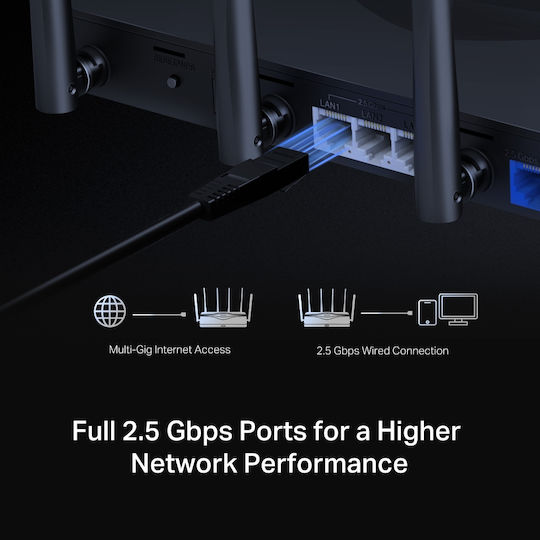 Mercusys MR47BE v2 Drahtloser Wi‑Fi 7 Router mit 4 2,5-Gigabit Ethernet LAN-Verbindungen