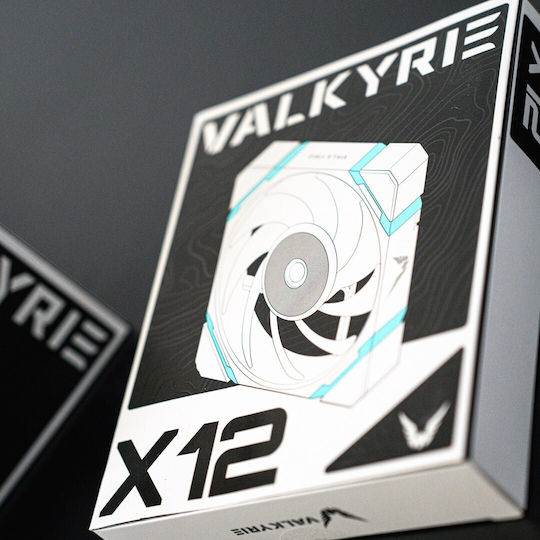 Valkyrie V12F Case Fan 120mm (1850rpm / 75cfm) με ARGB Φωτισμό και Σύνδεση 4-Pin PWM Λευκό