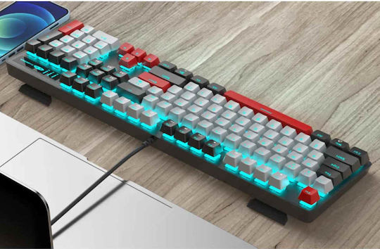 MageGee MK-STORM Gaming Mechanische Tastatur mit Benutzerdefiniert Blau Schaltern und Beleuchtete Tasten (Englisch US) Black / Grey