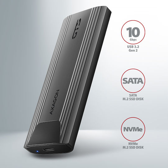 Axagon Carcasă pentru unitate de hard disk M.2 PCI Express / SATA III NVME cu conexiune Tip-C