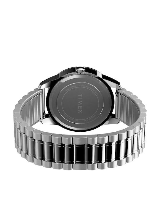 Timex Street Sport Herrenuhr Batterie mit Silber Metallarmband