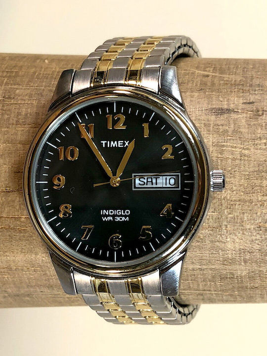 Timex Ανδρικό Ρολόι Μπαταρίας με Ασημί Μεταλλικό Μπρασελέ