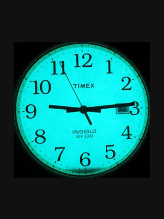 Timex Easy Reader Men's Watch Battery with Brown Leather Strap