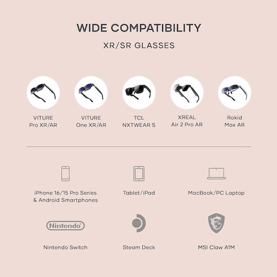 Satechi Mobile Xr Hub Audio Adapter Glasses Ar Xr Type-c Male 1 X Type-c 100w 1 X Type-c 10gbps 4k@60hz 1 X 3.5mm Aux Jack Space Grey St-hxrajm