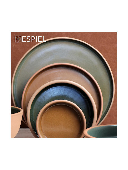 Espiel Servierschüssel Rund Keramik Grün mit Durchmesser 21cm