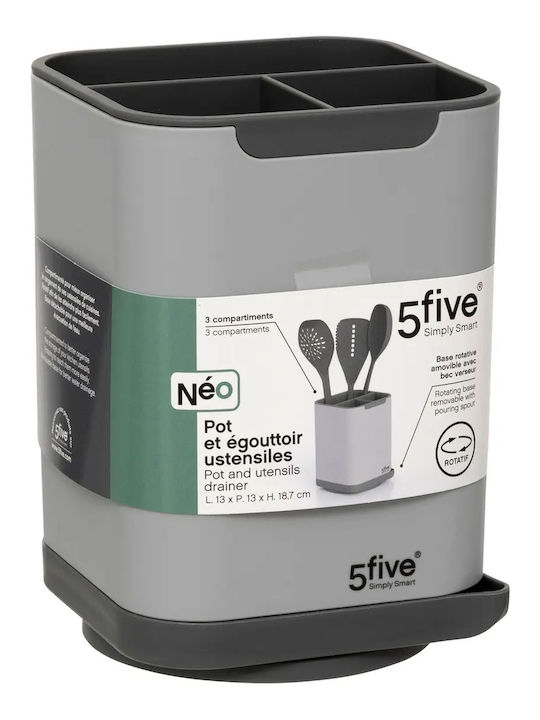 5Five 5Five Plastic Gray Cutlery Drainer 13x13x18.7cm