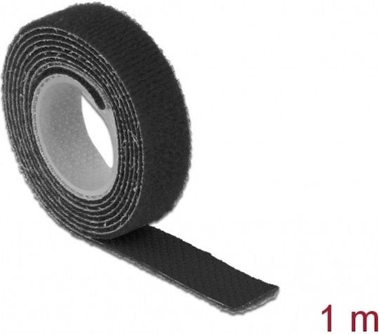 DeLock Hook & Loop Black Self-Adhesive Hook & Loop Tape Black 13mmx1m 1pcs