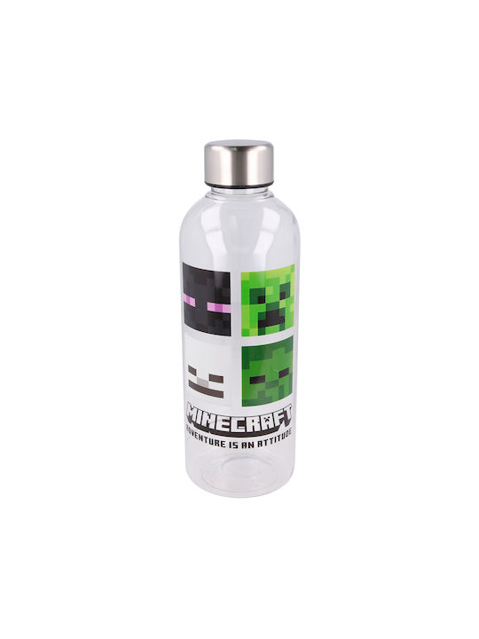 Stor Plastic Water Bottle with Screw Cap Minecraft Transparent 850ml STR