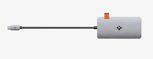 Spigen ArcDock 8-in-1 USB-C Докинг станция с HDMI 4K PD Ethernet Сребрист
