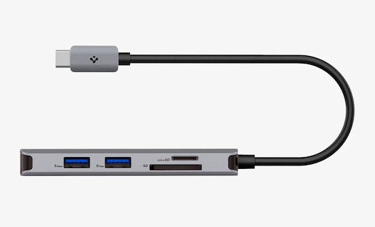 Spigen ArcDock 8-in-1 USB-C Докинг станция с HDMI 4K PD Ethernet Сребрист