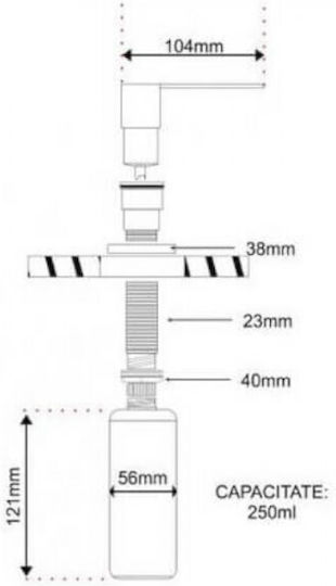 Pyramis Εντοιχιζόμενο Dispenser Κουζίνας από Ανοξείδωτο Ατσάλι Ασημί 250ml
