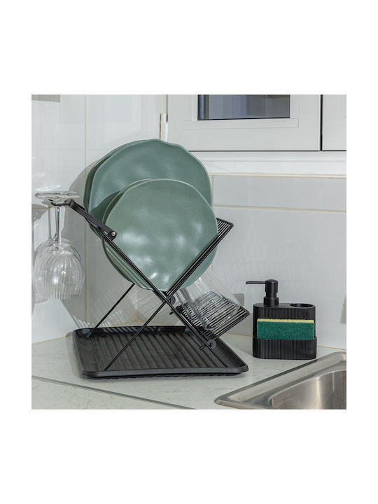 Estia Dispenser Kitchen Plastic with Sponge Holder Black 250ml
