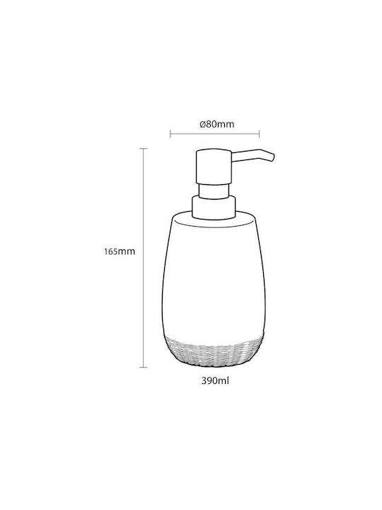 Sealskin Braid Dispenser από Πορσελάνη Γκρι 400ml