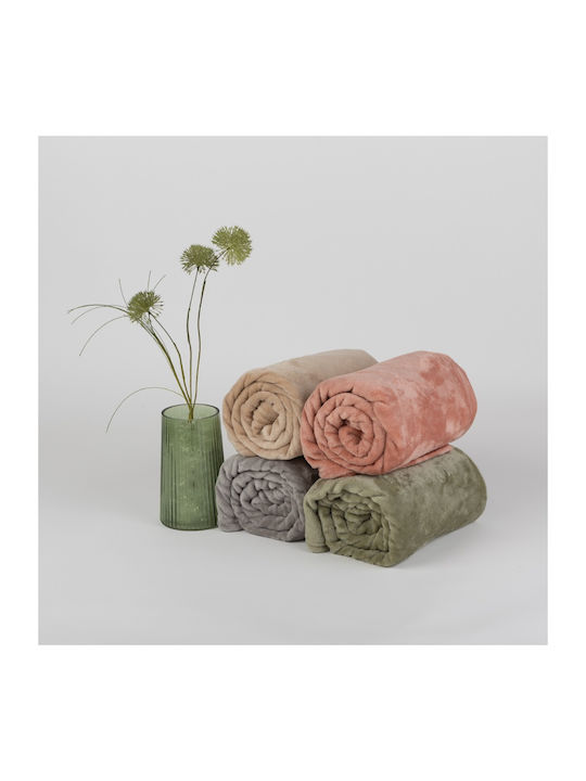 Dilios Pătură Silk Touch Fleece Canapea 130x170 cm Piersică