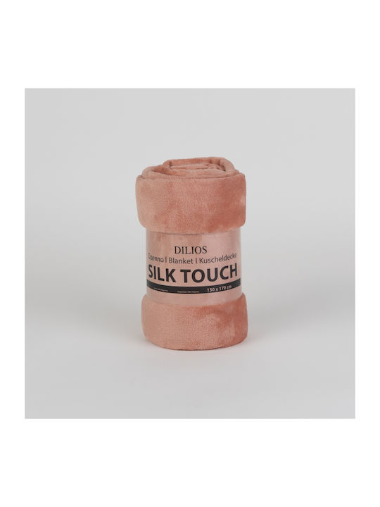 Dilios Pătură Silk Touch Fleece Canapea 130x170 cm Piersică
