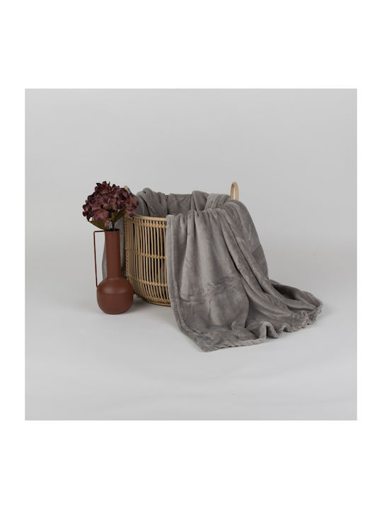 Dilios Silk Touch Одеяло Полар Канапе 130x170см Сиво
